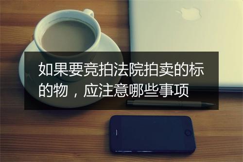 如果要竞拍法院拍卖的标的物，应注意哪些事项