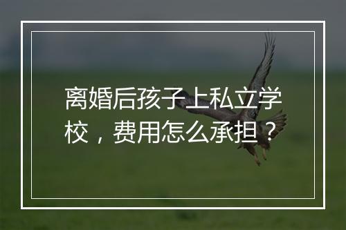 离婚后孩子上私立学校，费用怎么承担？