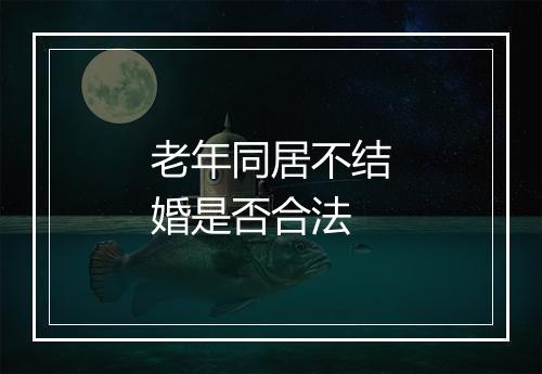 老年同居不结婚是否合法