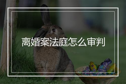 离婚案法庭怎么审判