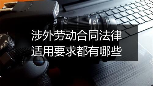 涉外劳动合同法律适用要求都有哪些