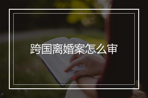 跨国离婚案怎么审