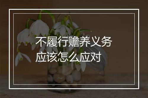 不履行赡养义务应该怎么应对