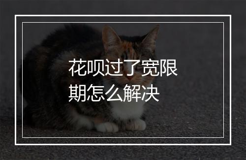 花呗过了宽限期怎么解决