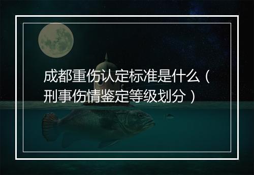 成都重伤认定标准是什么（刑事伤情鉴定等级划分）