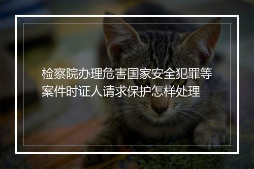 检察院办理危害国家安全犯罪等案件时证人请求保护怎样处理