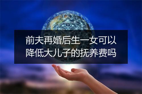 前夫再婚后生一女可以降低大儿子的抚养费吗