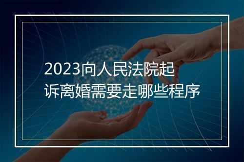 2023向人民法院起诉离婚需要走哪些程序