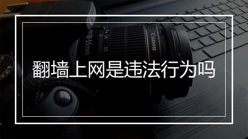 翻墙上网是违法行为吗