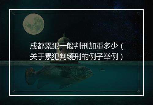 成都累犯一般判刑加重多少（关于累犯判缓刑的例子举例）