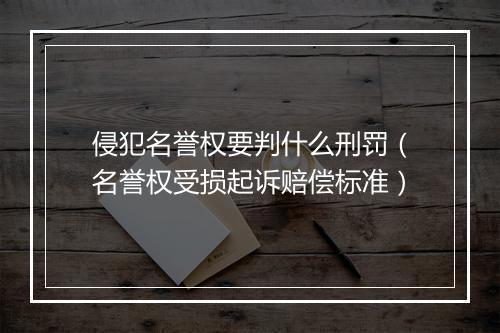 侵犯名誉权要判什么刑罚（名誉权受损起诉赔偿标准）