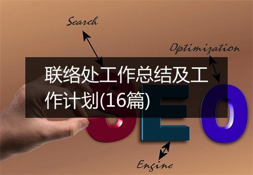 联络处工作总结及工作计划(16篇)