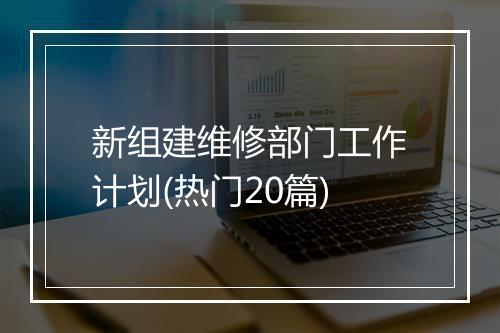 新组建维修部门工作计划(热门20篇)