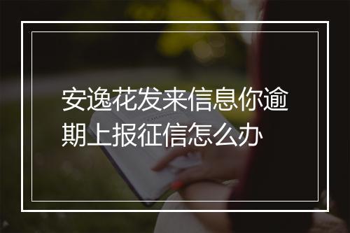 安逸花发来信息你逾期上报征信怎么办