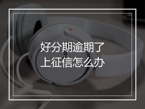 好分期逾期了上征信怎么办