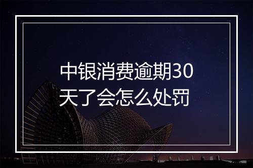中银消费逾期30天了会怎么处罚