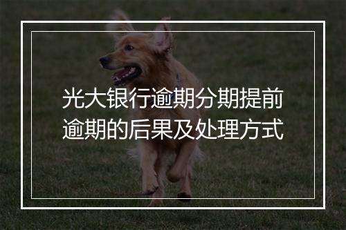 光大银行逾期分期提前逾期的后果及处理方式