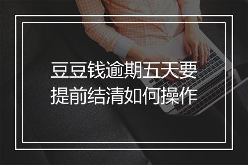 豆豆钱逾期五天要提前结清如何操作