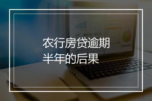 农行房贷逾期半年的后果