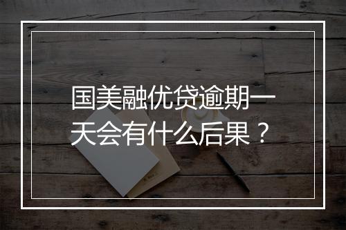 国美融优贷逾期一天会有什么后果？