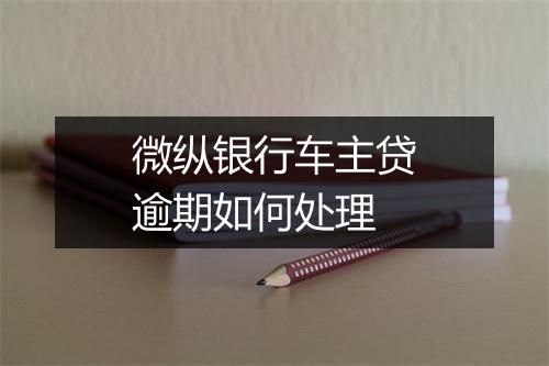微纵银行车主贷逾期如何处理