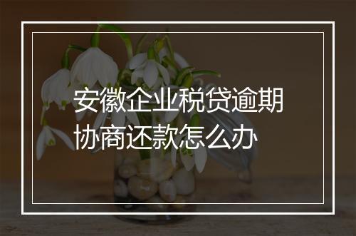 安徽企业税贷逾期协商还款怎么办