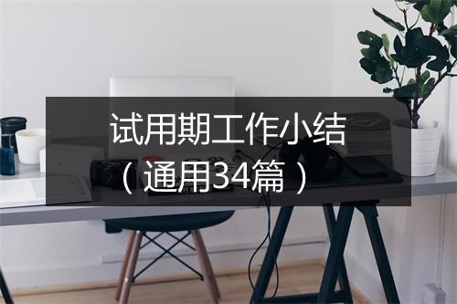 试用期工作小结（通用34篇）