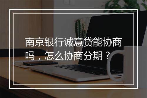 南京银行诚意贷能协商吗，怎么协商分期？