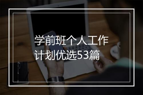 学前班个人工作计划优选53篇