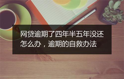 网贷逾期了四年半五年没还怎么办，逾期的自救办法