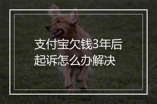 支付宝欠钱3年后起诉怎么办解决