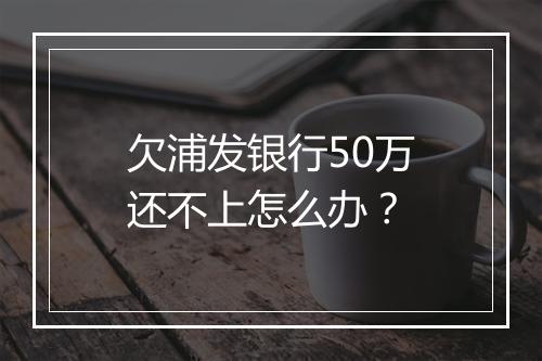 欠浦发银行50万还不上怎么办？
