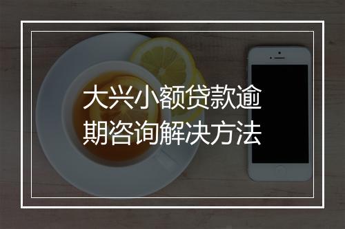 大兴小额贷款逾期咨询解决方法
