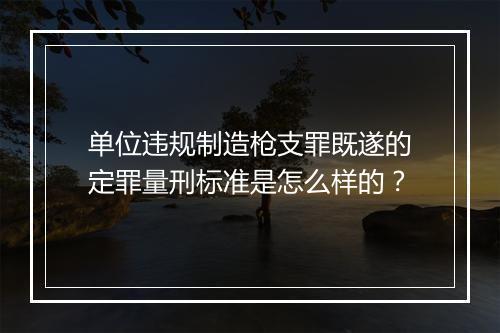 单位违规制造枪支罪既遂的定罪量刑标准是怎么样的？
