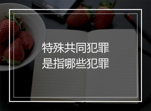 特殊共同犯罪是指哪些犯罪