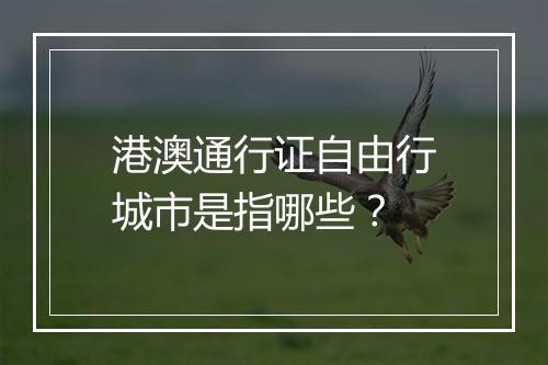 港澳通行证自由行城市是指哪些？