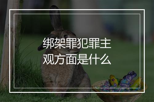 绑架罪犯罪主观方面是什么