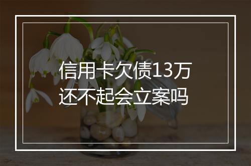 信用卡欠债13万还不起会立案吗