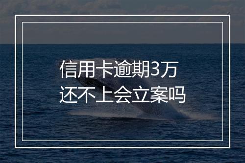 信用卡逾期3万还不上会立案吗
