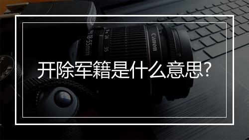 开除军籍是什么意思?