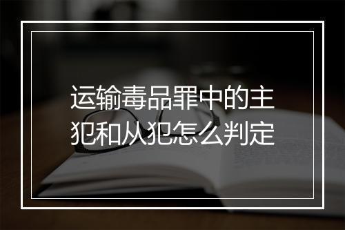 运输毒品罪中的主犯和从犯怎么判定