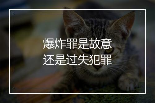 爆炸罪是故意还是过失犯罪