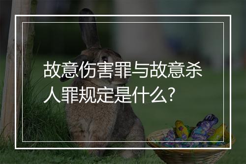 故意伤害罪与故意杀人罪规定是什么?