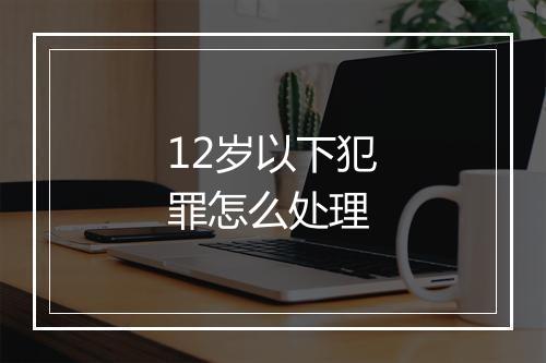 12岁以下犯罪怎么处理