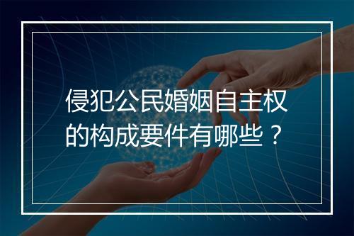 侵犯公民婚姻自主权的构成要件有哪些？