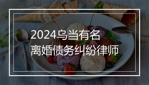 2024乌当有名离婚债务纠纷律师