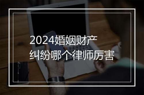 2024婚姻财产纠纷哪个律师厉害