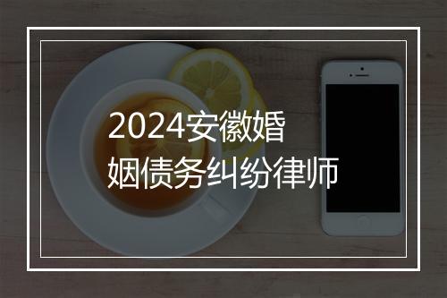 2024安徽婚姻债务纠纷律师