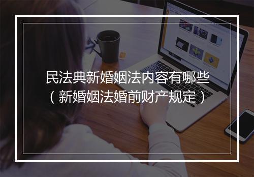 民法典新婚姻法内容有哪些（新婚姻法婚前财产规定）