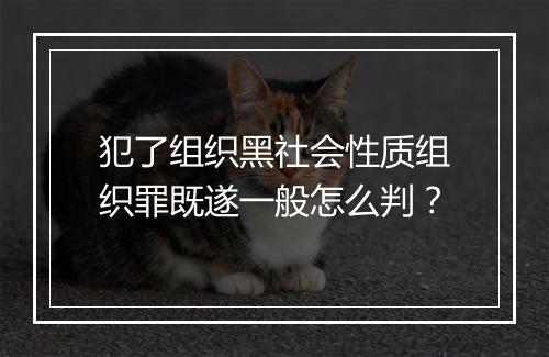 犯了组织黑社会性质组织罪既遂一般怎么判？